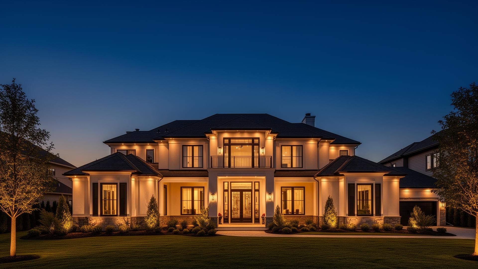 Commercial and multifamily investment property at twilight