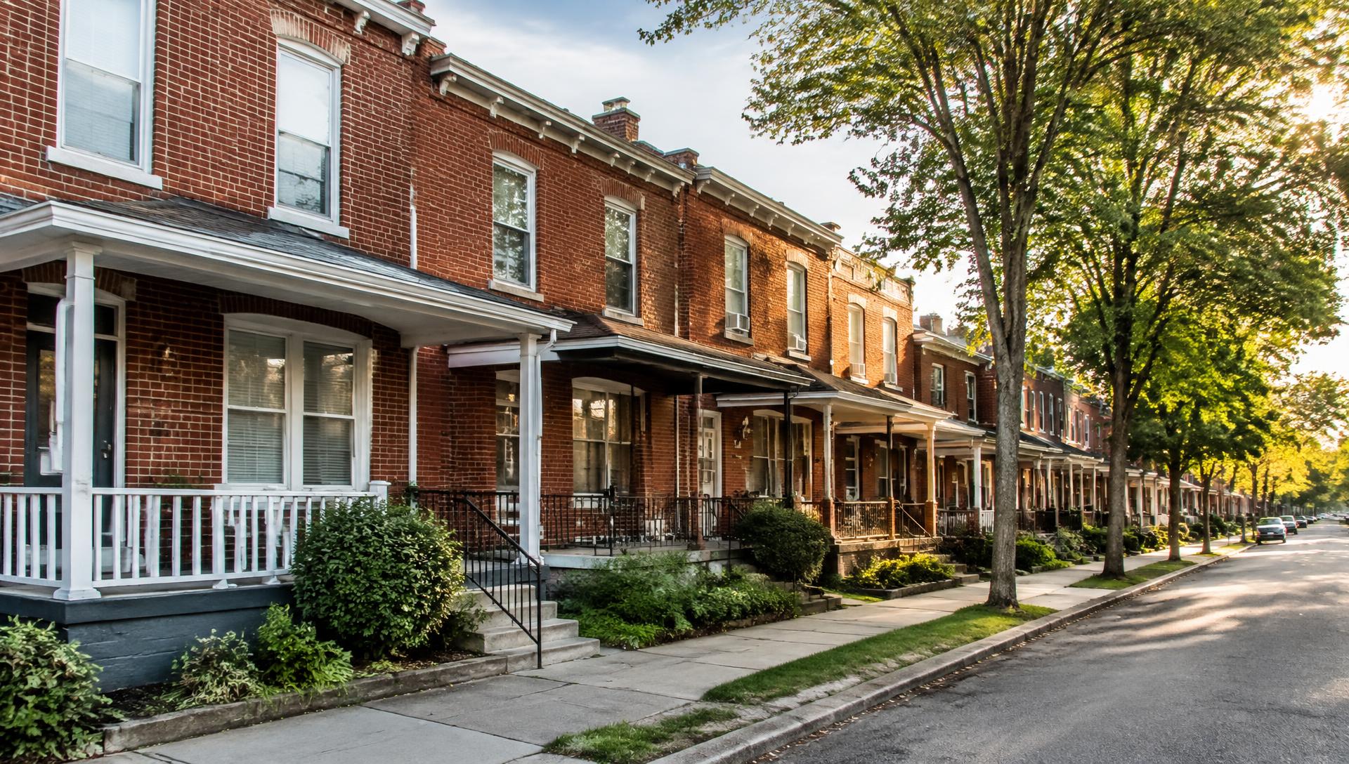 Illustrative residential rowhouses